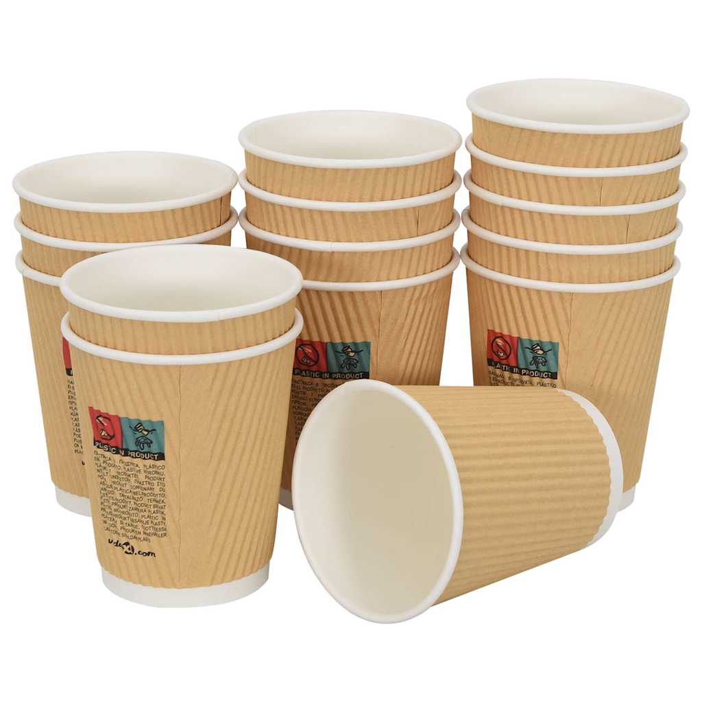 vidaXL Paper Coffee Cups 500 pcs 8oz 200ml Brown 3