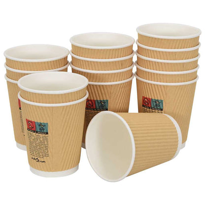 vidaXL Paper Coffee Cups 500 pcs 8oz 200ml Brown 3