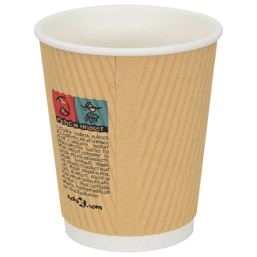 vidaXL Paper Coffee Cups 500 pcs 8oz 200ml Brown 4