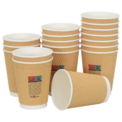 vidaXL Paper Coffee Cups 500 pcs 12oz 300ml Brown 3