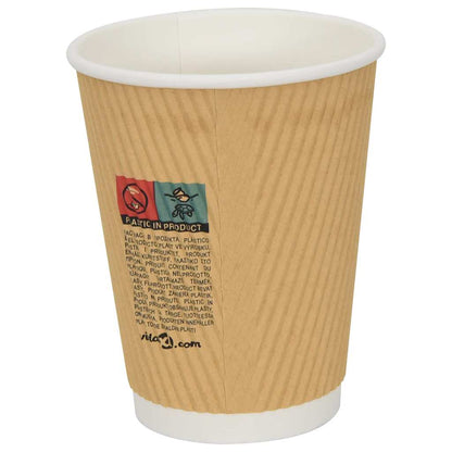 vidaXL Paper Coffee Cups 500 pcs 12oz 300ml Brown 4