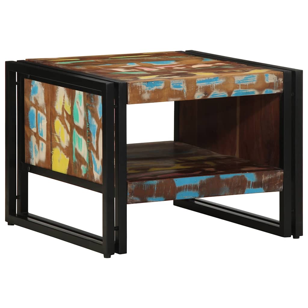 vidaXL Coffee Table Multicolour 50x50x38 cm Solid Wood Reclaimed 1