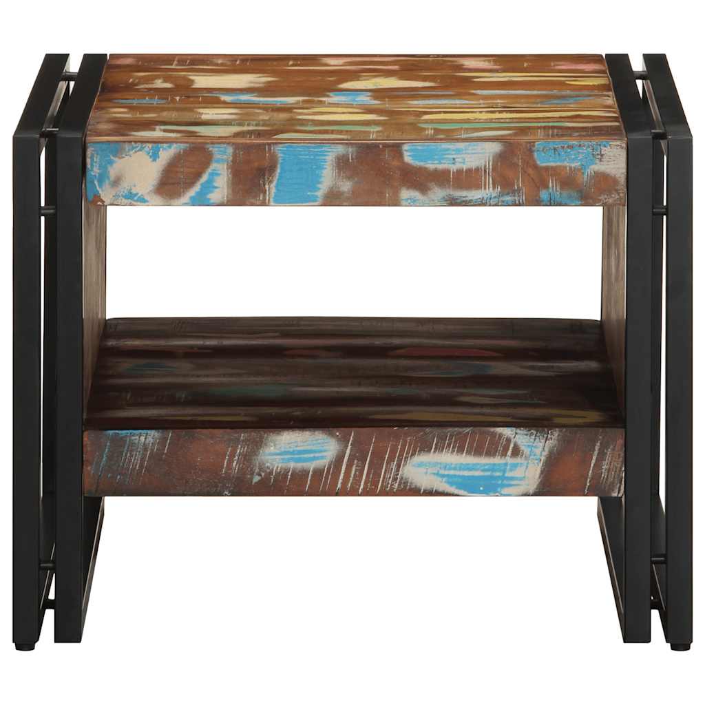 vidaXL Coffee Table Multicolour 50x50x38 cm Solid Wood Reclaimed 4