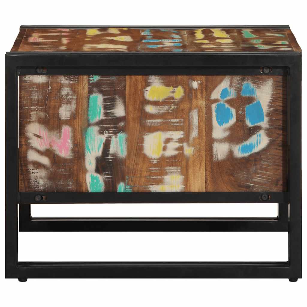 vidaXL Coffee Table Multicolour 50x50x38 cm Solid Wood Reclaimed 5
