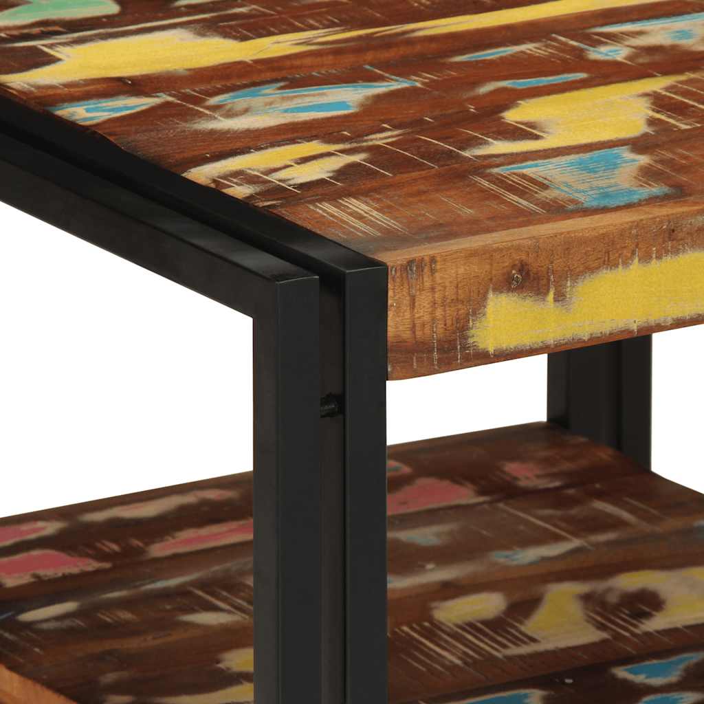 vidaXL Coffee Table Multicolour 50x50x38 cm Solid Wood Reclaimed 6