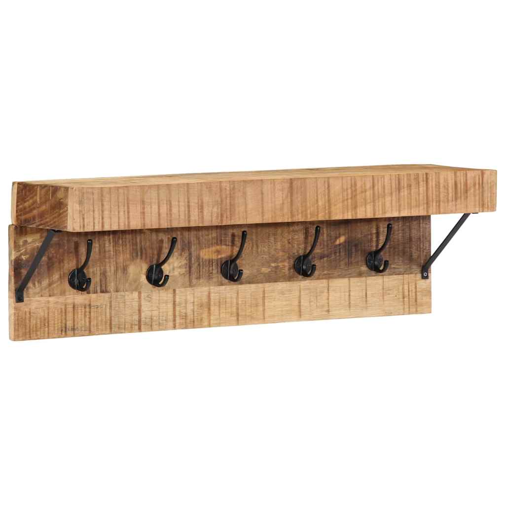 vidaXL Coat Rack Wall-mounted Brown 73 x 19 x 23 cm Solid Mango wood 2
