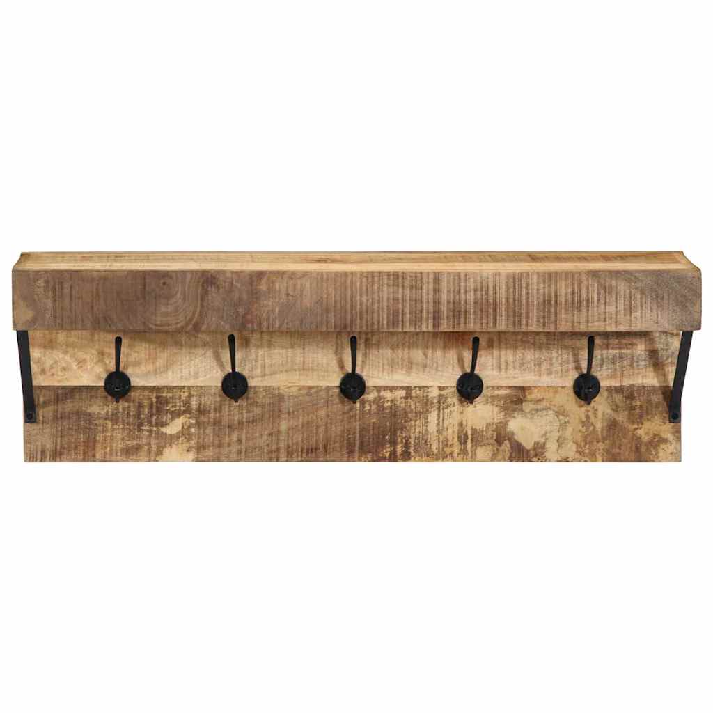 vidaXL Coat Rack Wall-mounted Brown 73 x 19 x 23 cm Solid Mango wood 4