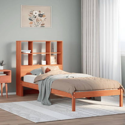 Bookcase Bed without Mattress Wax brown