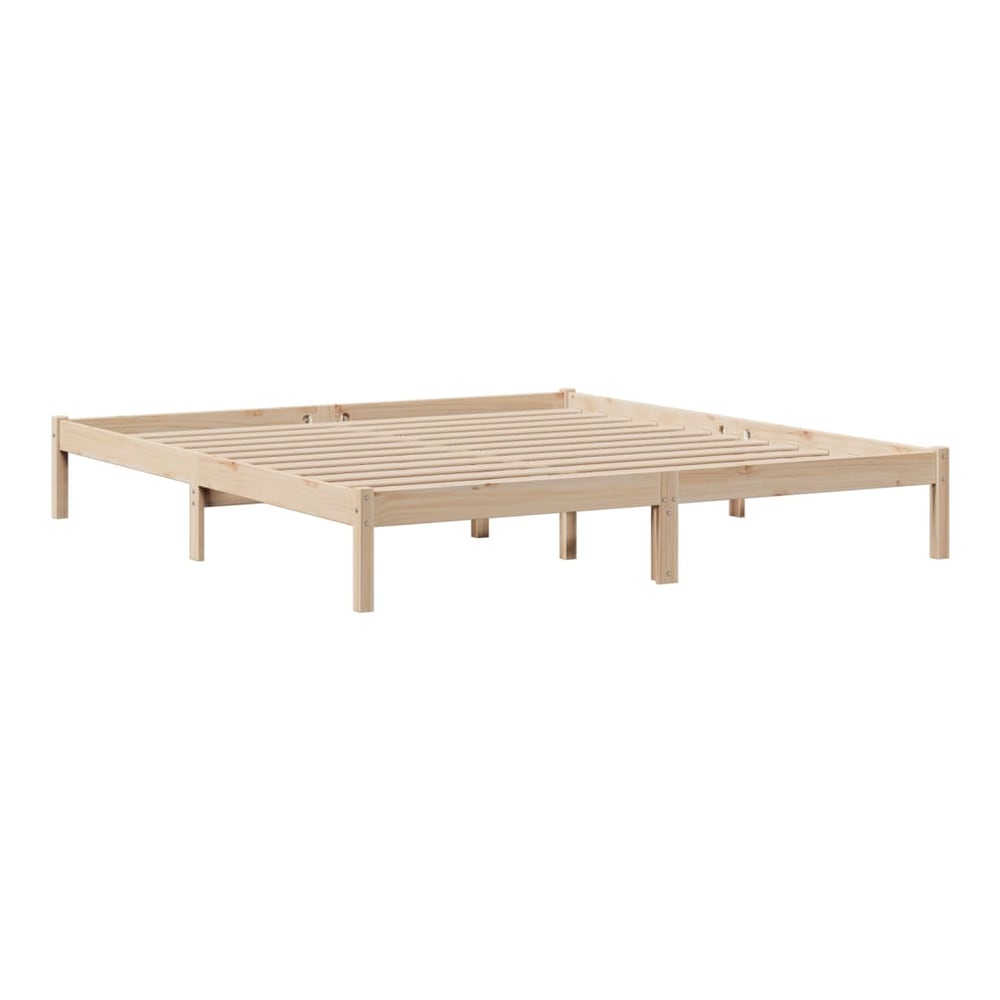 Bookcase Bed without Mattress Solid Wood Pine Natural 180 cm 200 cm