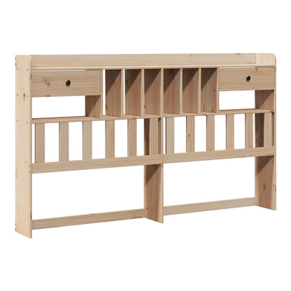 Bookcase Bed without Mattress Solid Wood Pine Natural 180 cm 200 cm