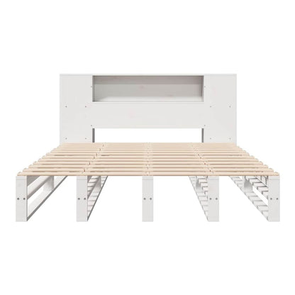 Bookcase Bed without Mattress Solid Wood White 150 cm 200 cm