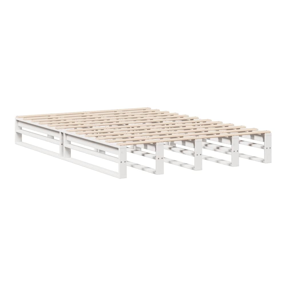 Bookcase Bed without Mattress Solid Wood White 150 cm 200 cm
