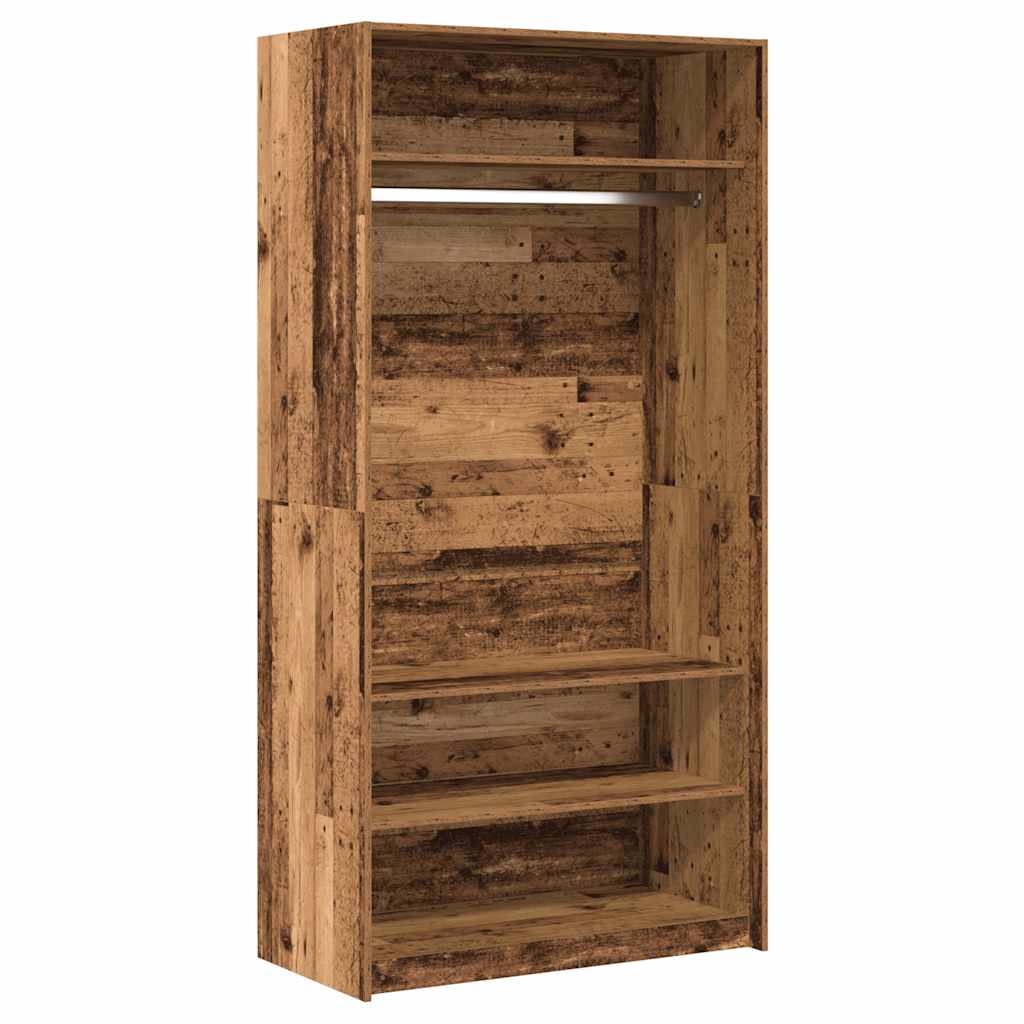 vidaXL Wardrobe Old Wood 100x50x200 cm Engineered Wood 2