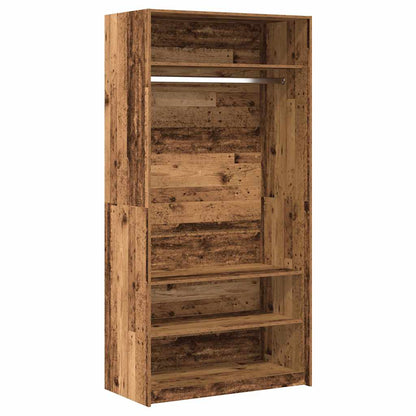 vidaXL Wardrobe Old Wood 100x50x200 cm Engineered Wood 2