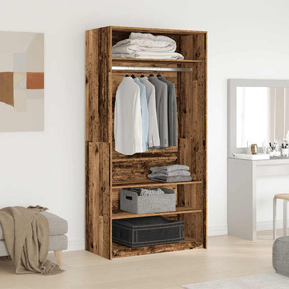 vidaXL Wardrobe Old Wood 100x50x200 cm Engineered Wood 3