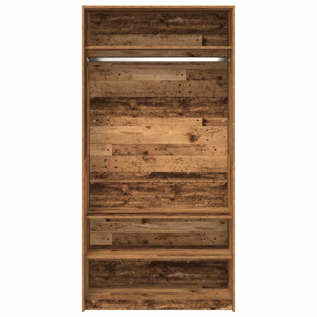 vidaXL Wardrobe Old Wood 100x50x200 cm Engineered Wood 4