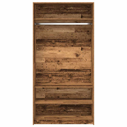 vidaXL Wardrobe Old Wood 100x50x200 cm Engineered Wood 4