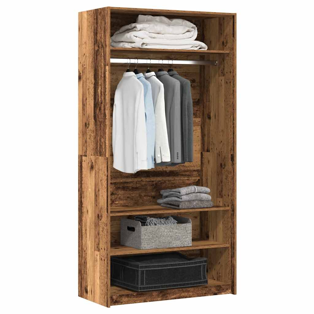 vidaXL Wardrobe Old Wood 100x50x200 cm Engineered Wood 1
