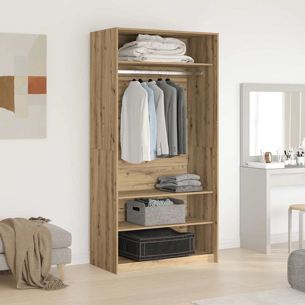 vidaXL Wardrobe Artisan Oak 100x50x200 cm Engineered Wood 3