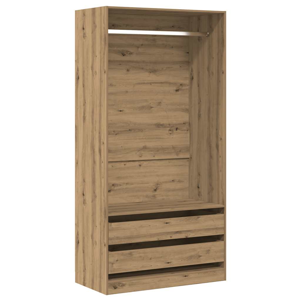 vidaXL Wardrobe Artisan Oak 100x50x200 cm Engineered Wood 2