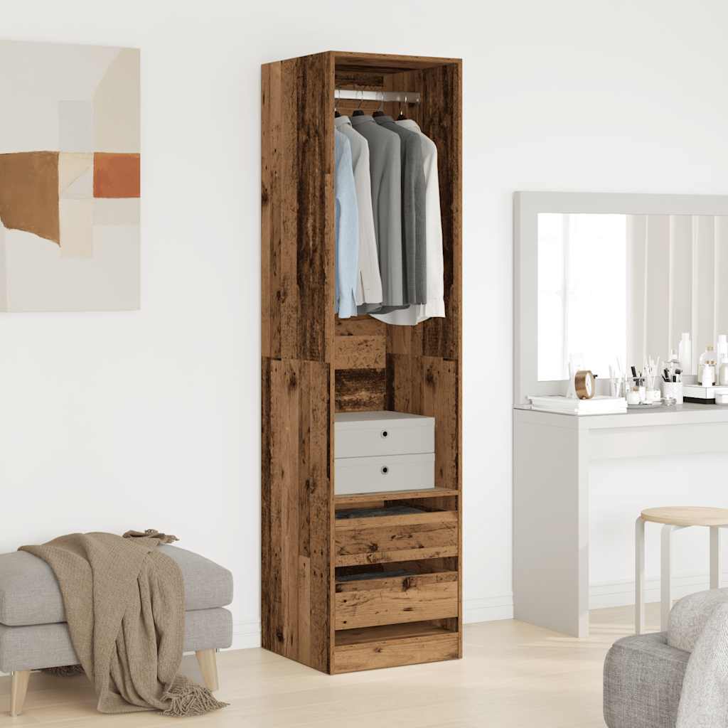 vidaXL Wardrobe Old Wood 50x50x200 cm Engineered Wood 3