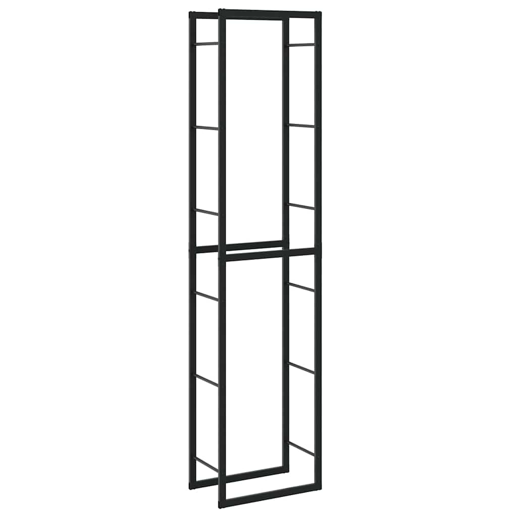 vidaXL Firewood Rack Black 50x30x209 cm Steel 2