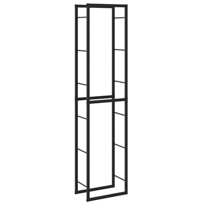 vidaXL Firewood Rack Black 50x30x209 cm Steel 2