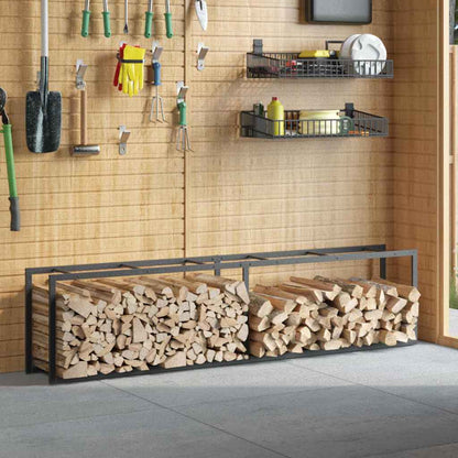 vidaXL Firewood Rack Black 50x30x209 cm Steel 4