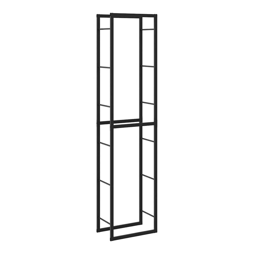 Firewood Rack Black Steel 50 cm