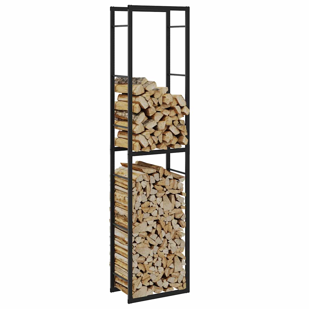 vidaXL Firewood Rack Black 50x30x209 cm Steel 1