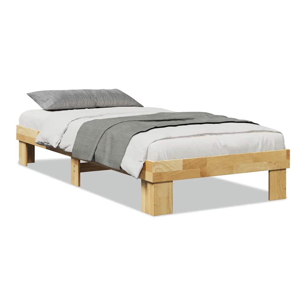 Bed Frame without Mattress Solid Wood Oak 75 cm