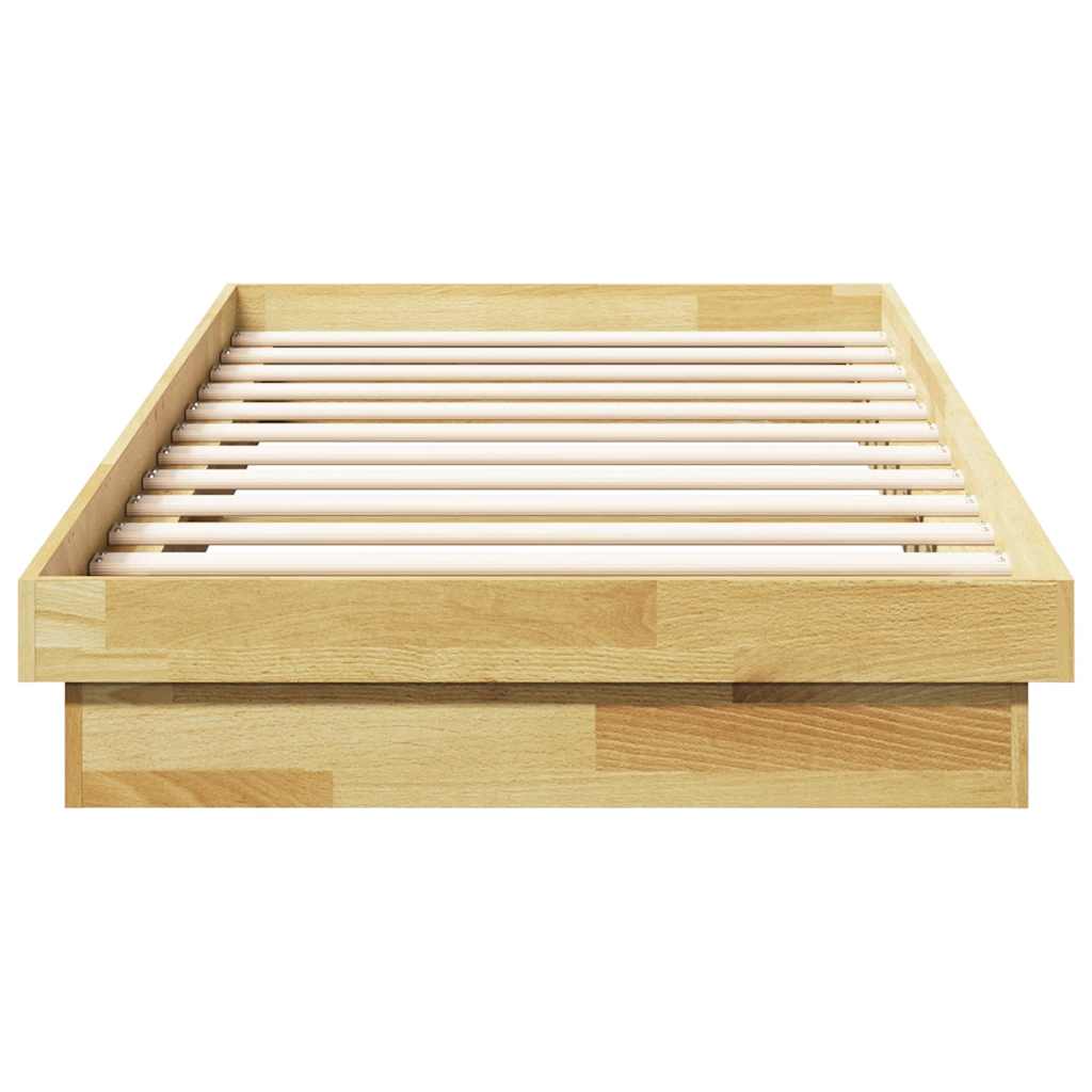 vidaXL Bed Frame Without Mattress 75x190 cm Solid Oak Wood 5