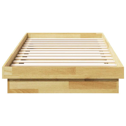 vidaXL Bed Frame Without Mattress 75x190 cm Solid Oak Wood 5