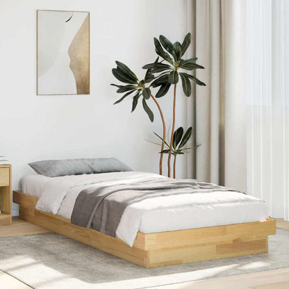 vidaXL Bed Frame Without Mattress 75x190 cm Solid Oak Wood 1