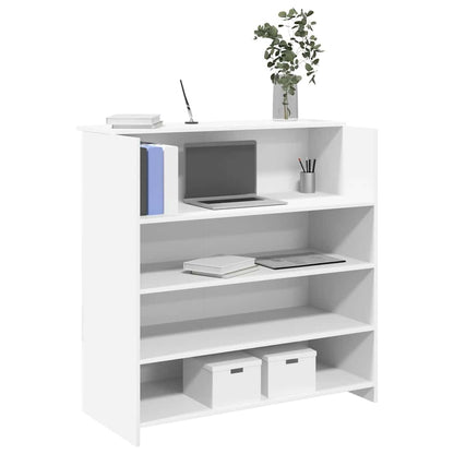 Reception Desk 55x50x103,5 cm Engineered Wood White 100 x 50 x 103.5 cm
