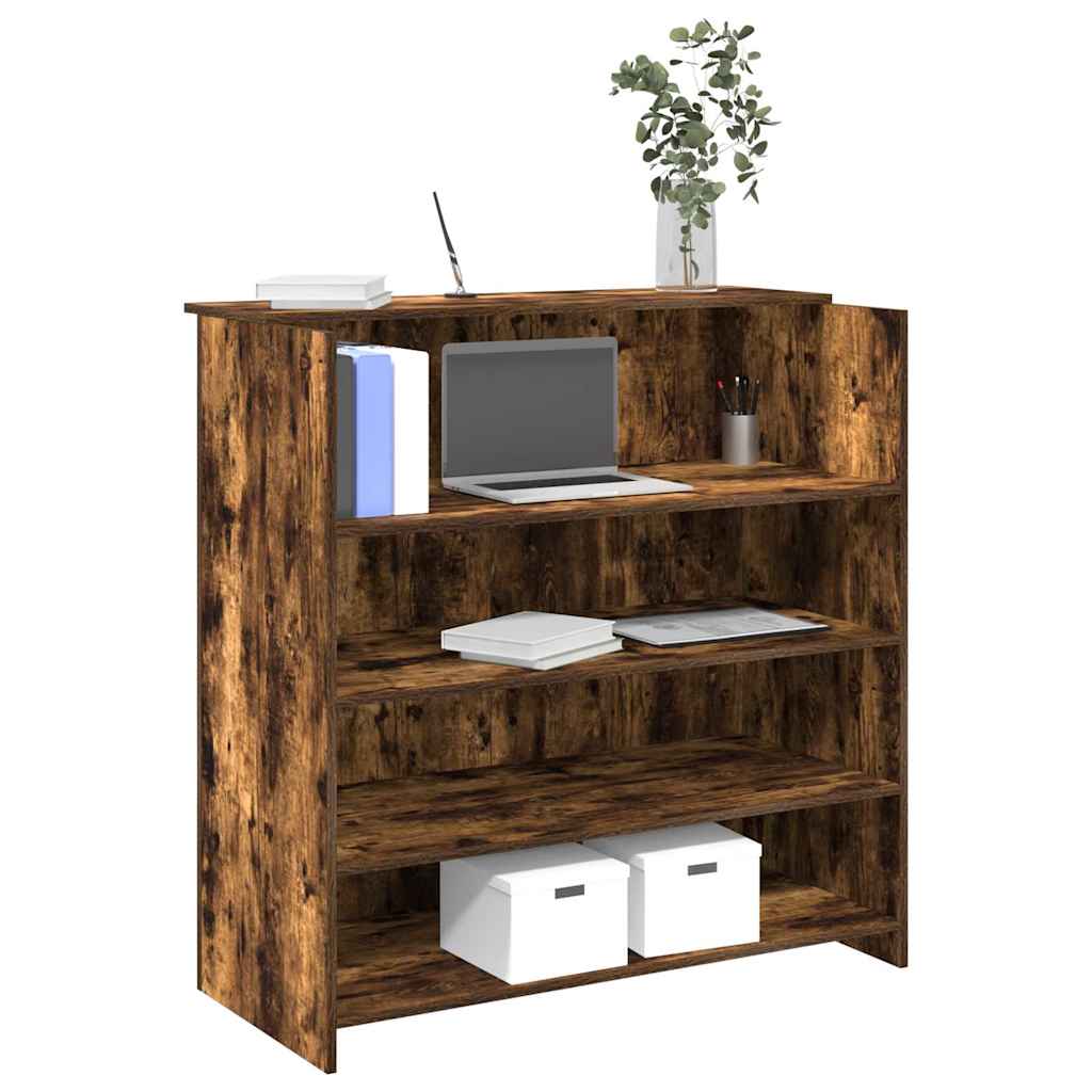 Reception Desk 55x50x103,5 cm Engineered Wood Smoked oak 100 x 50 x 103.5 cm