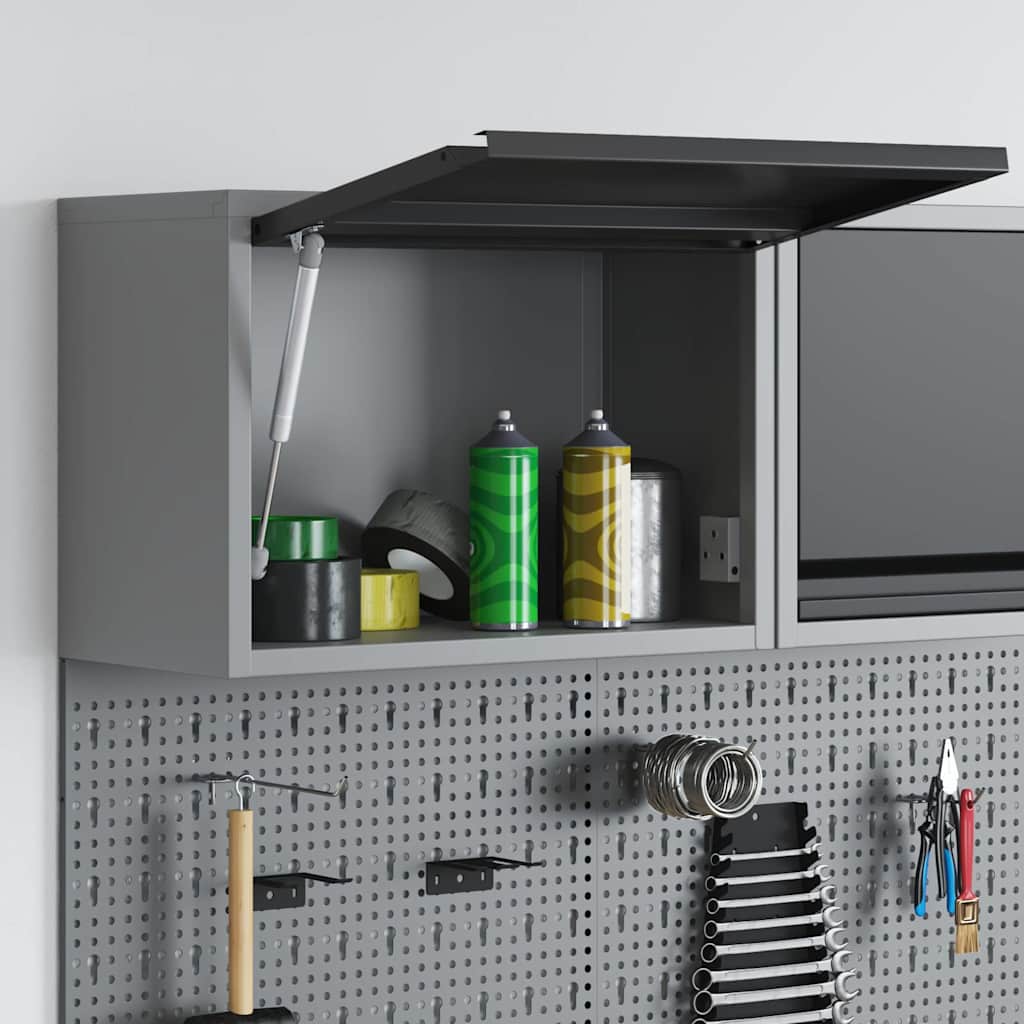 vidaXL Tool Cabinet with Storage Black and Grey 50 x 25 x 35 cm 3