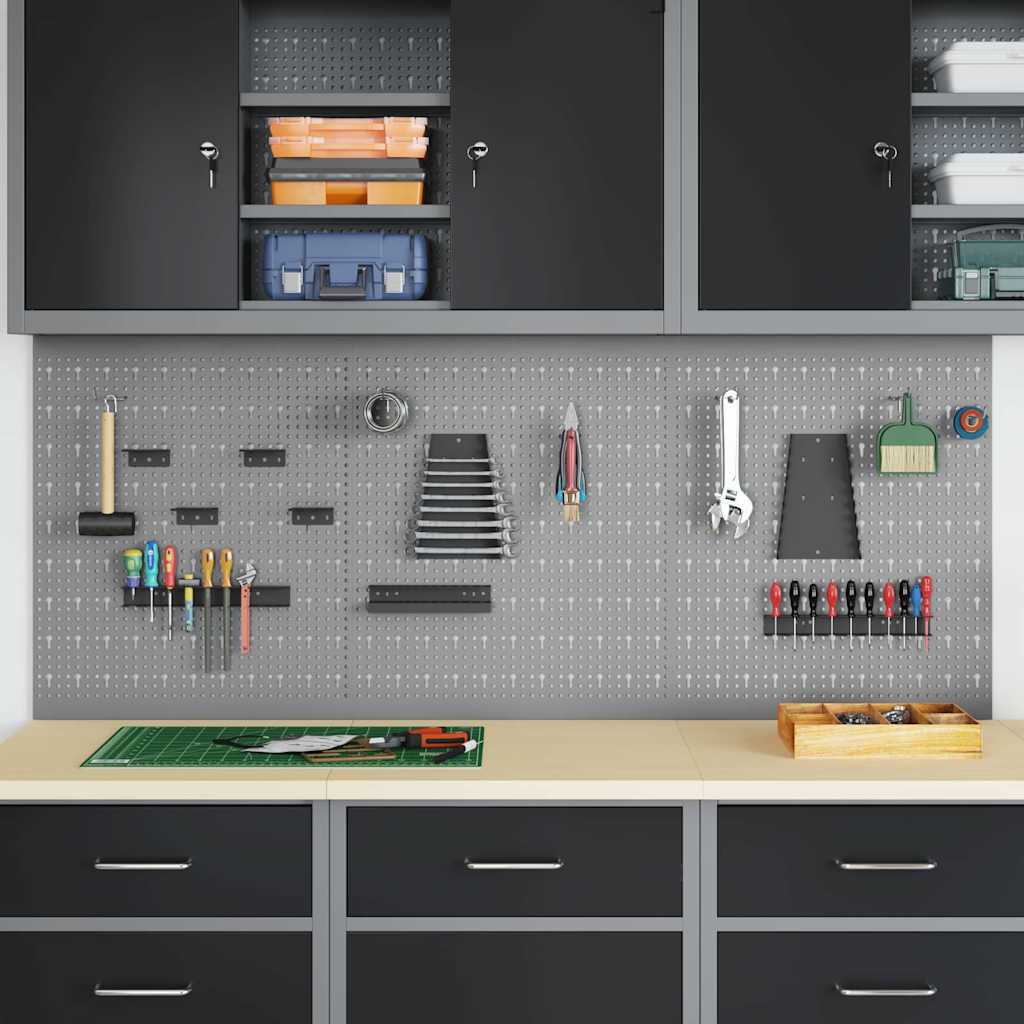 vidaXL Tool Wall Panel 3 pcs Grey 150 x 1 x 60 cm 1