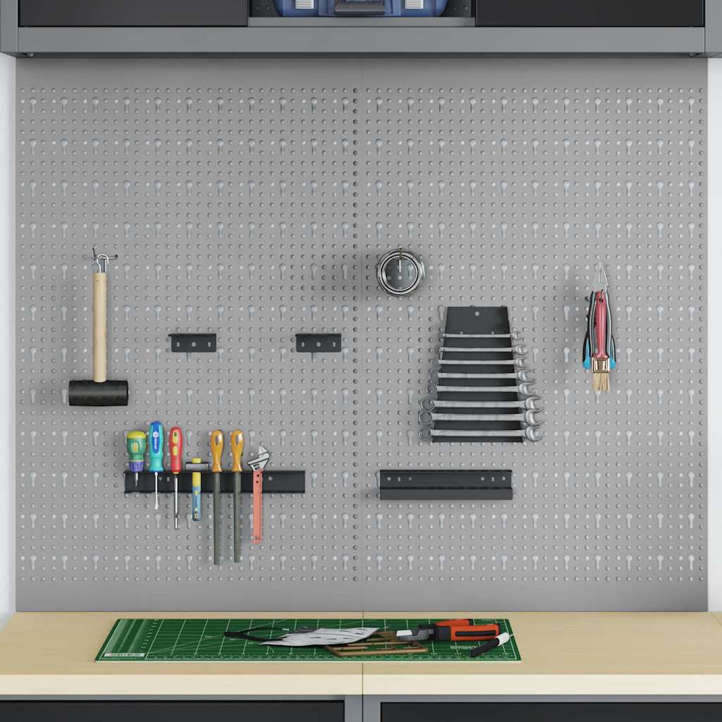 vidaXL Tool Wall Panel 2 pcs Grey 100 x 1 x 80 cm 1