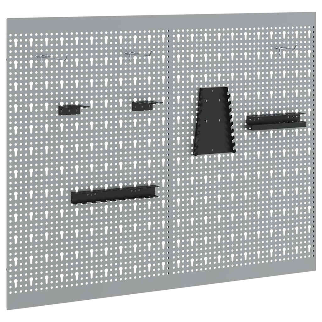 vidaXL Tool Wall Panel 2 pcs Grey 100 x 1 x 80 cm 2