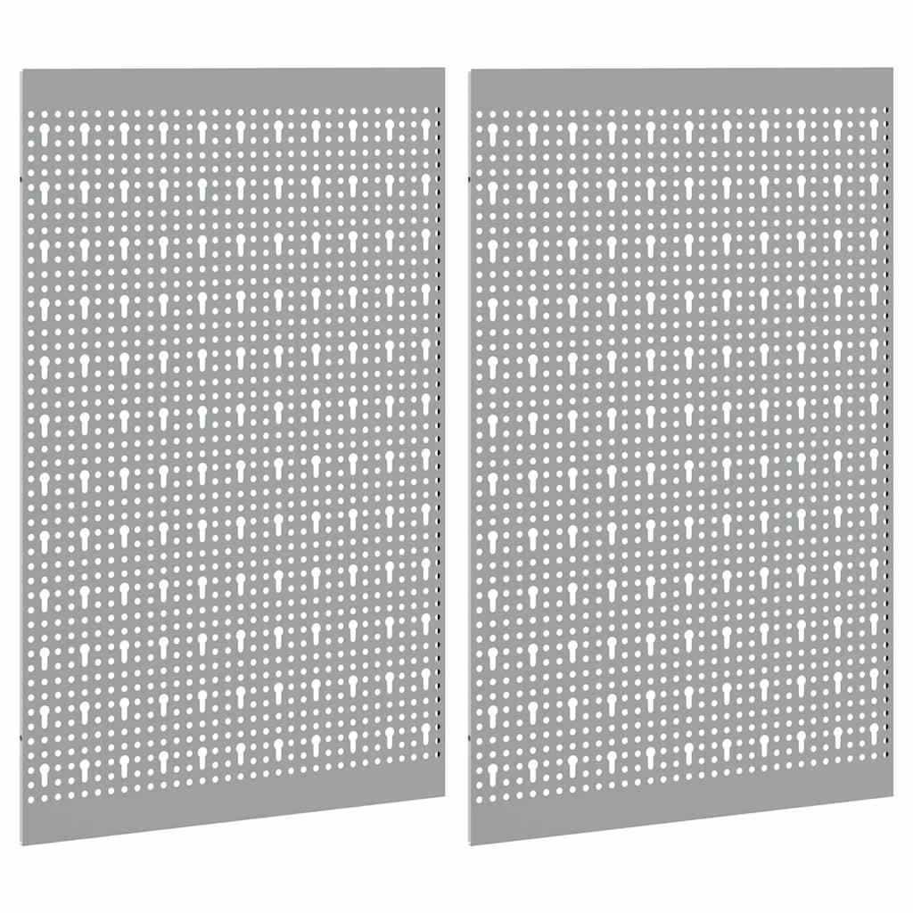 vidaXL Tool Wall Panel 2 pcs Grey 100 x 1 x 80 cm 4