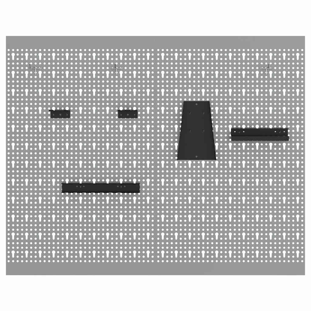 vidaXL Tool Wall Panel 2 pcs Grey 100 x 1 x 80 cm 5