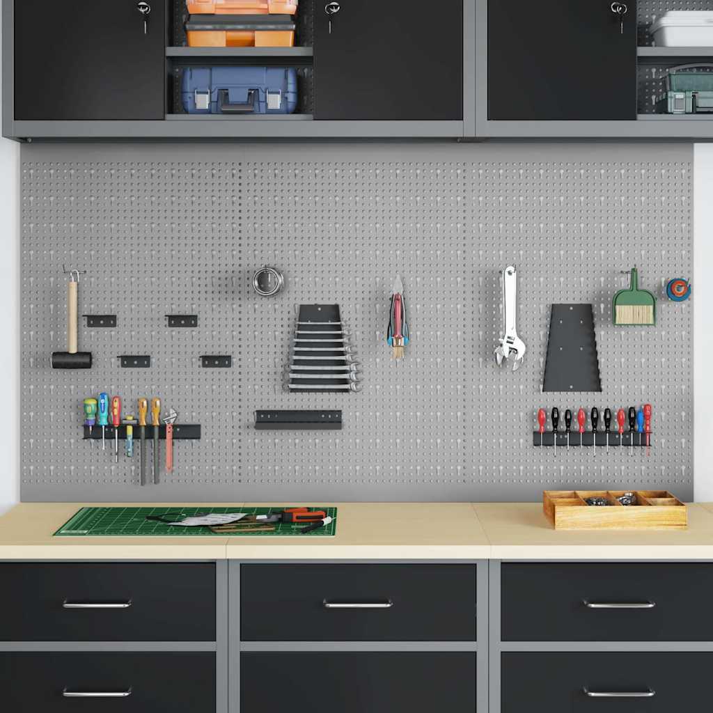 vidaXL Tool Wall Panel Grey 100 x 1 x Steel