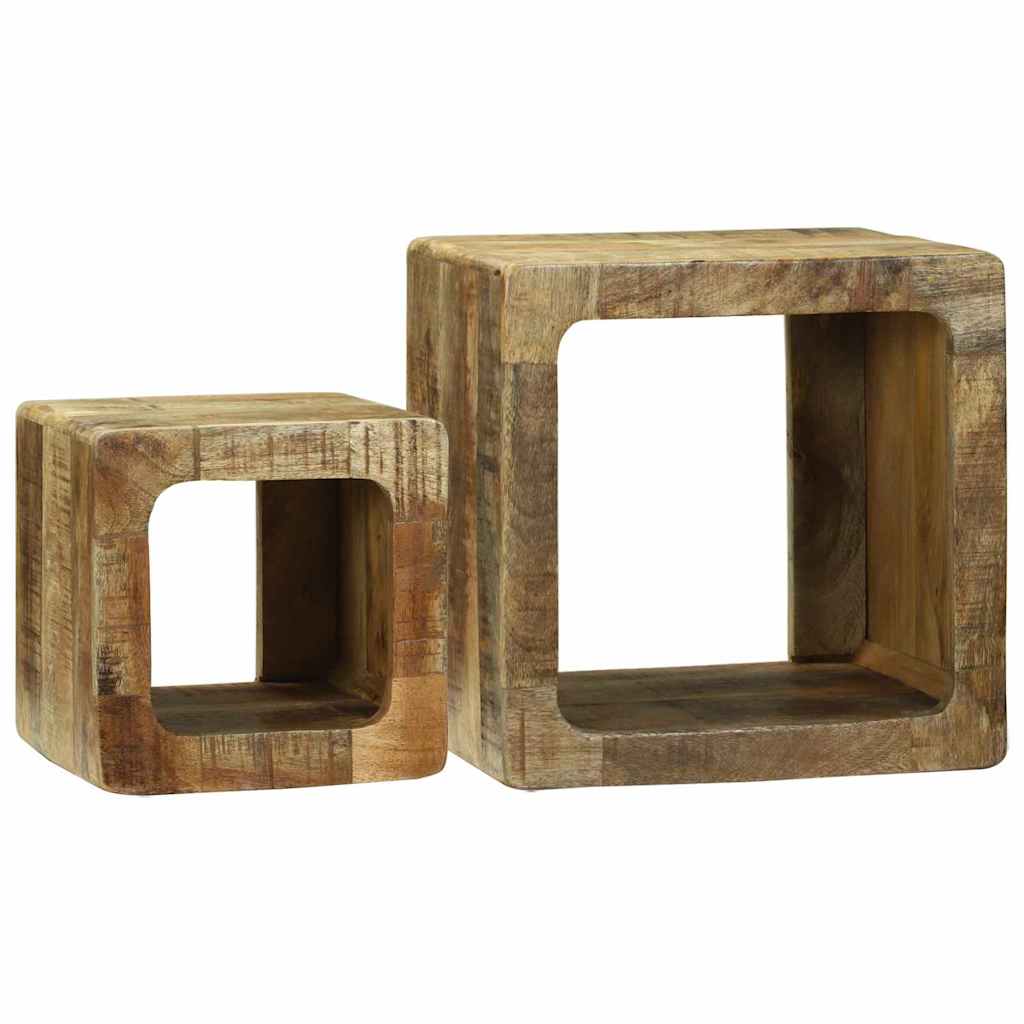 vidaXL TV Units 2 pcs Brown 36 x 30 x 36 cm Solid Mango Wood 1