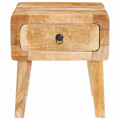 vidaXL End Table with Drawer Brown 40 x 32 x 46 cm Solid Mango Wood 5