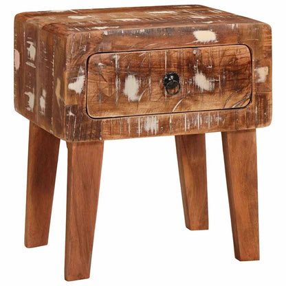vidaXL End Table with Drawer Brown 40 x 32 x 46 cm Solid Reclaim Wood 1