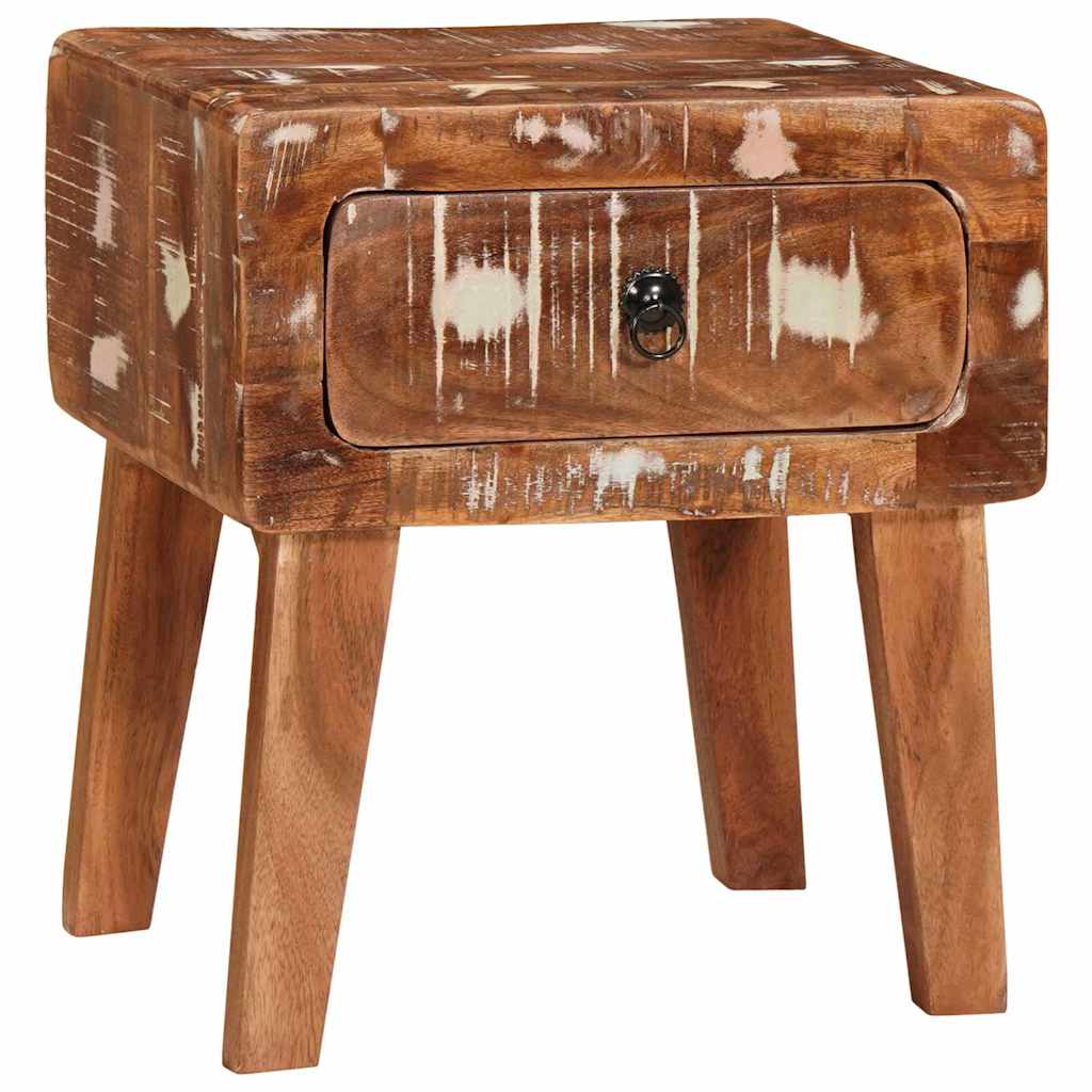 vidaXL End Table with Drawer Brown 40 x 32 x 46 cm Solid Reclaim Wood 2