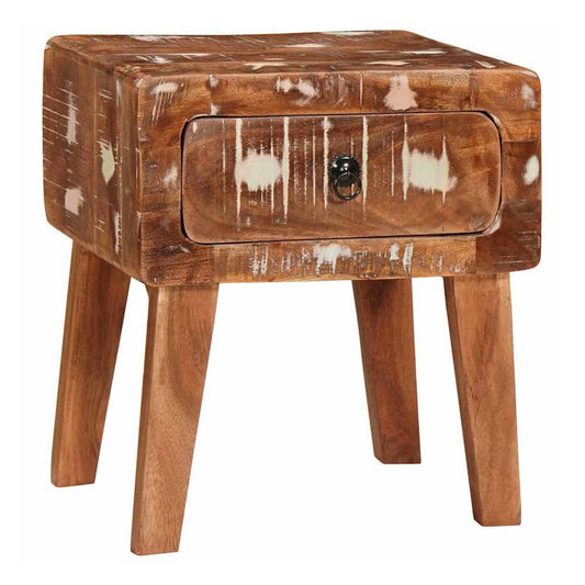 End Table with Drawer Brown 40 x 32 x 46 cm Solid Mango Wood Solid reclaimed wood