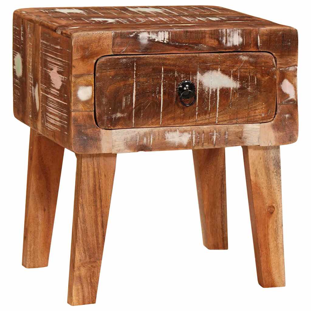 vidaXL End Table with Drawer Brown 40 x 32 x 46 cm Solid Reclaim Wood 3