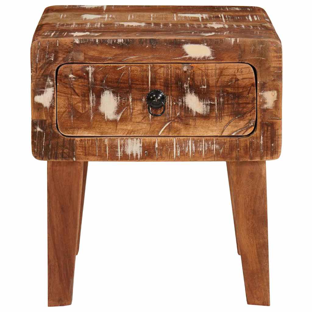 vidaXL End Table with Drawer Brown 40 x 32 x 46 cm Solid Reclaim Wood 5